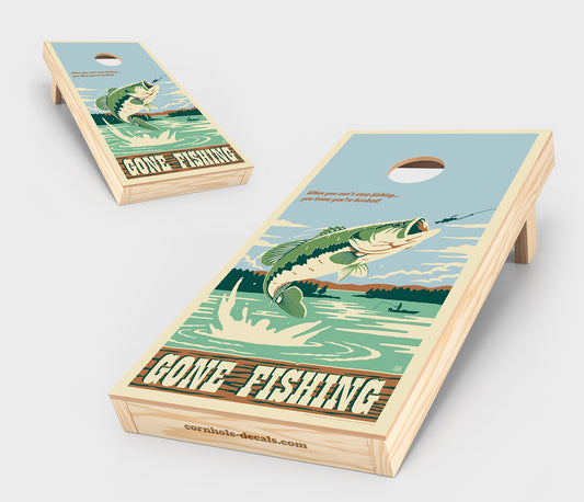 Gone Fishing Cornhole Board Set