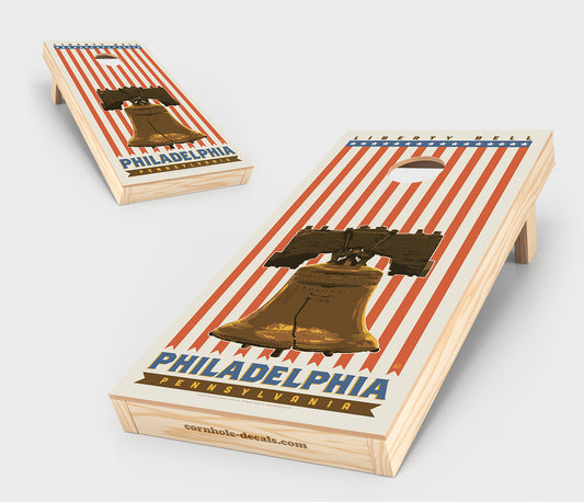 Liberty Bell: Philadelphia, Pennsylvania Cornhole Board Set